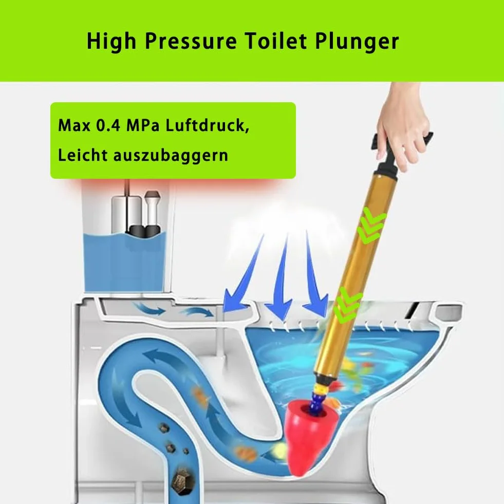 High Pressure Toaleta Unblock One Shot, wysokociśnieniowe czyszczenie toalety jednym pociągnięciem, narzędzie do usuwania zlewu, łazienki, kuchni