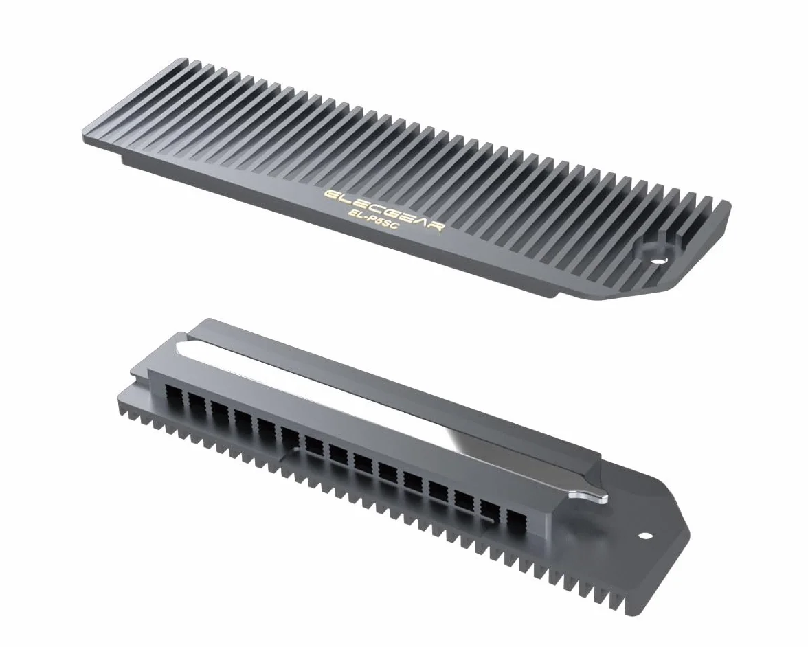 ElecGear Radiator do SSD PS5 Slim, Rura Cieplna + Aluminiowy Heatsink Chłodnica do PS5 Slim CUH-2000 PCIe M.2 NVMe Gen4, Przeprojektowany Zestaw Montażowy Dysku SSD (EL-P5SC)