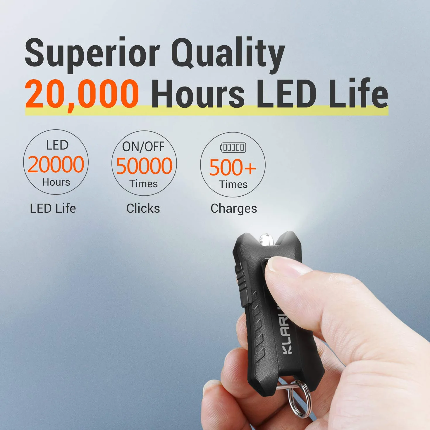 KLARUS Mi2 LED breloczek do kluczy, mini breloczek do kluczy, mała latarka, 40 lm, mała lekka latarka z wbudowanym akumulatorem