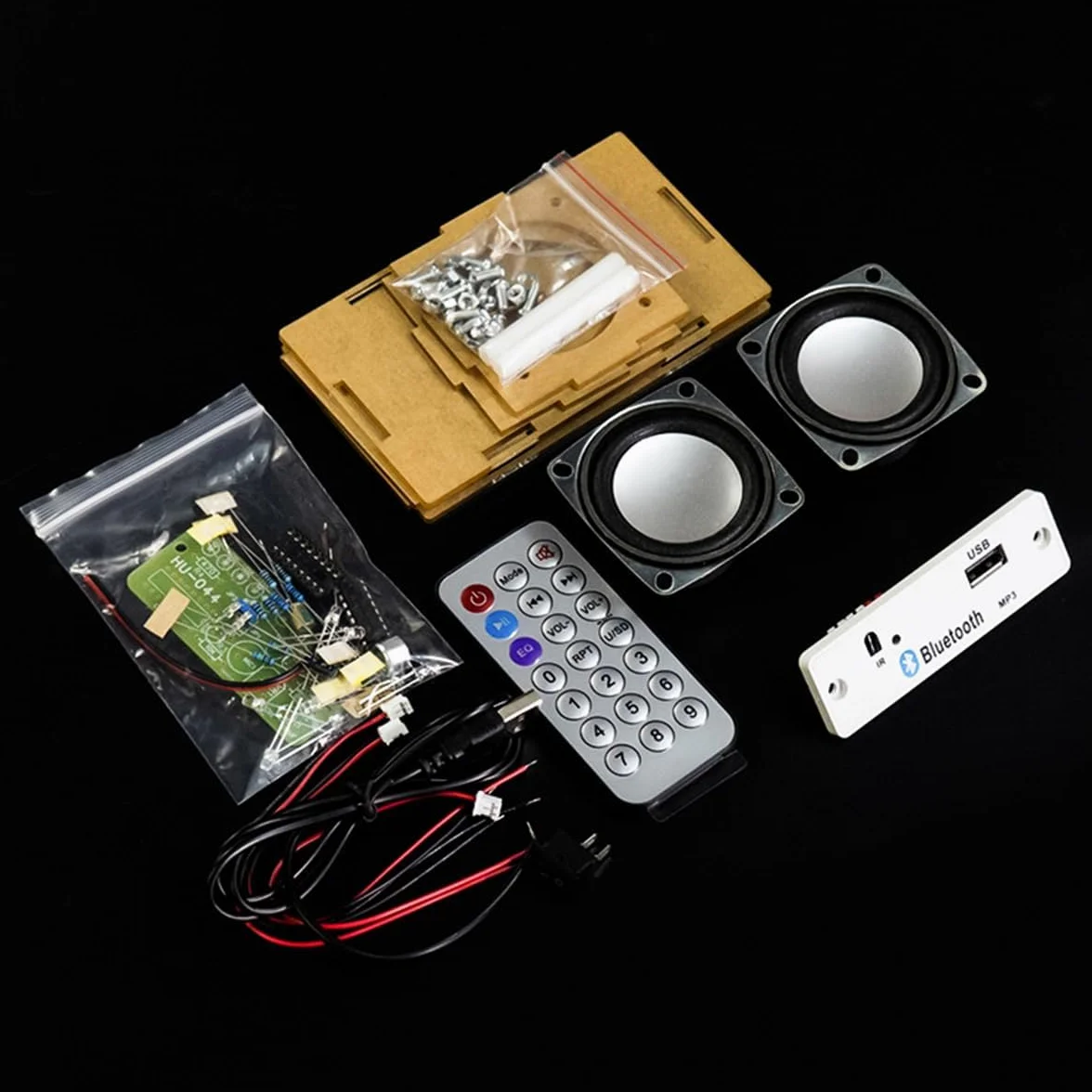 POFET Zestaw głośników do samodzielnego montażu Zestawy do lutowania Zestaw elektroniki Dostępny pilot zdalnego sterowania Obsługa Bluetooth/USB ze wzmacniaczem stereo 3 W + 3 W
