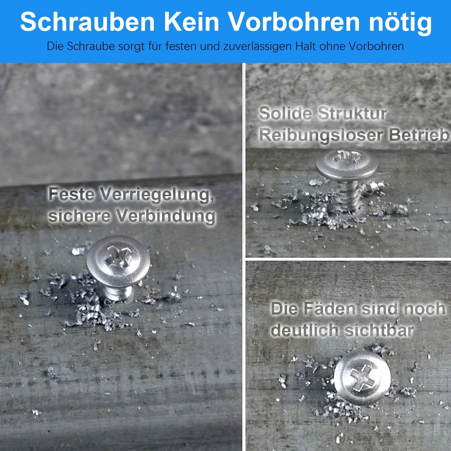 50 sztuk śrub do blach 4,2 x 16 mm, śruby wiertnicze, śruby samogwintujące ze stali nierdzewnej, śruby z gniazdem krzyżakowym, z końcówką śrubokręta