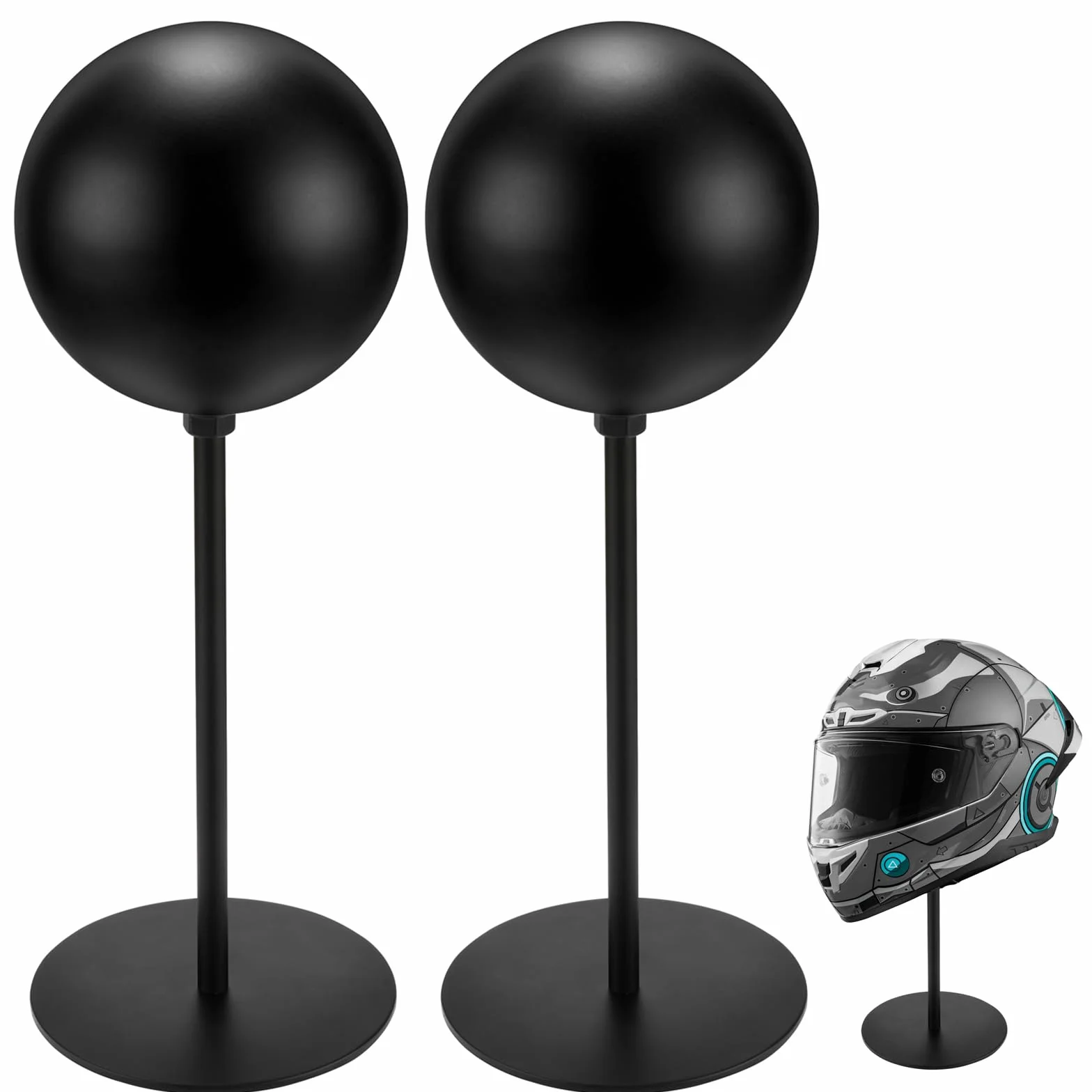 Helmständer aus Metall, drehbarer Metallständer, Schreibtischaufhänger für Motorradhelme, Mützen, Rugby-Helm (2)