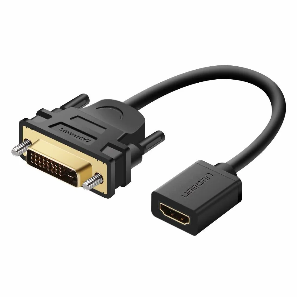 UGREEN Adapter DVI-D HDMI 24+1 na HDMI A gniazdo wtyk 22 cm do 1080P Full HD