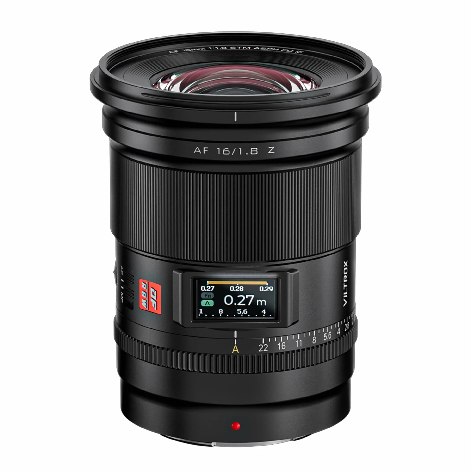 VILTROX Obiektyw pełnoklatkowy AF 16 mm F1.8 Z do Nikon Z-Mount szerokokątny z ekranem LCD