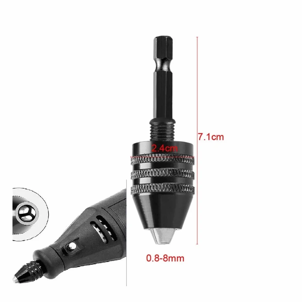 Uchwyt wiertarski Wkrętak bezkluczowy Klucz udarowy Adapter Elektryczny mikrosilnik Zacisk Mini uchwyt wiertarski Oprawa Wiertła z chwytem sześciokątnym Adapter bitów (Kolor: 0,3-3,4 3 mm)
