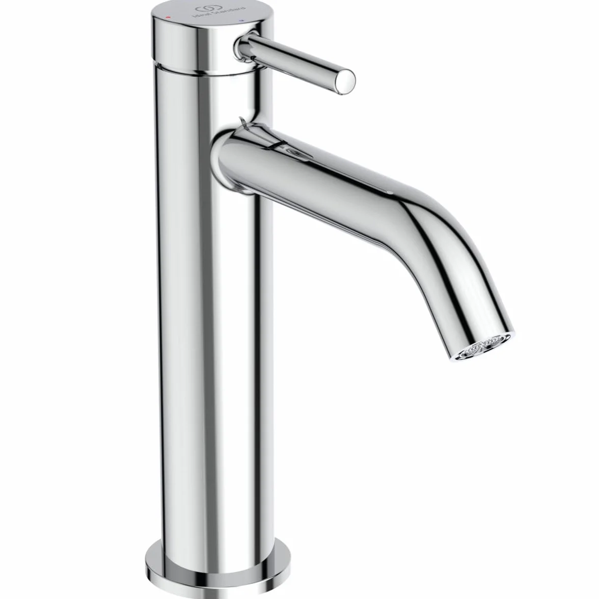 Ideal Standard Ceraline duża bateria umywalkowa z wkładem FirmaFlow, bez drążka sterującego, system BlueStart, Easyfix, chromowany