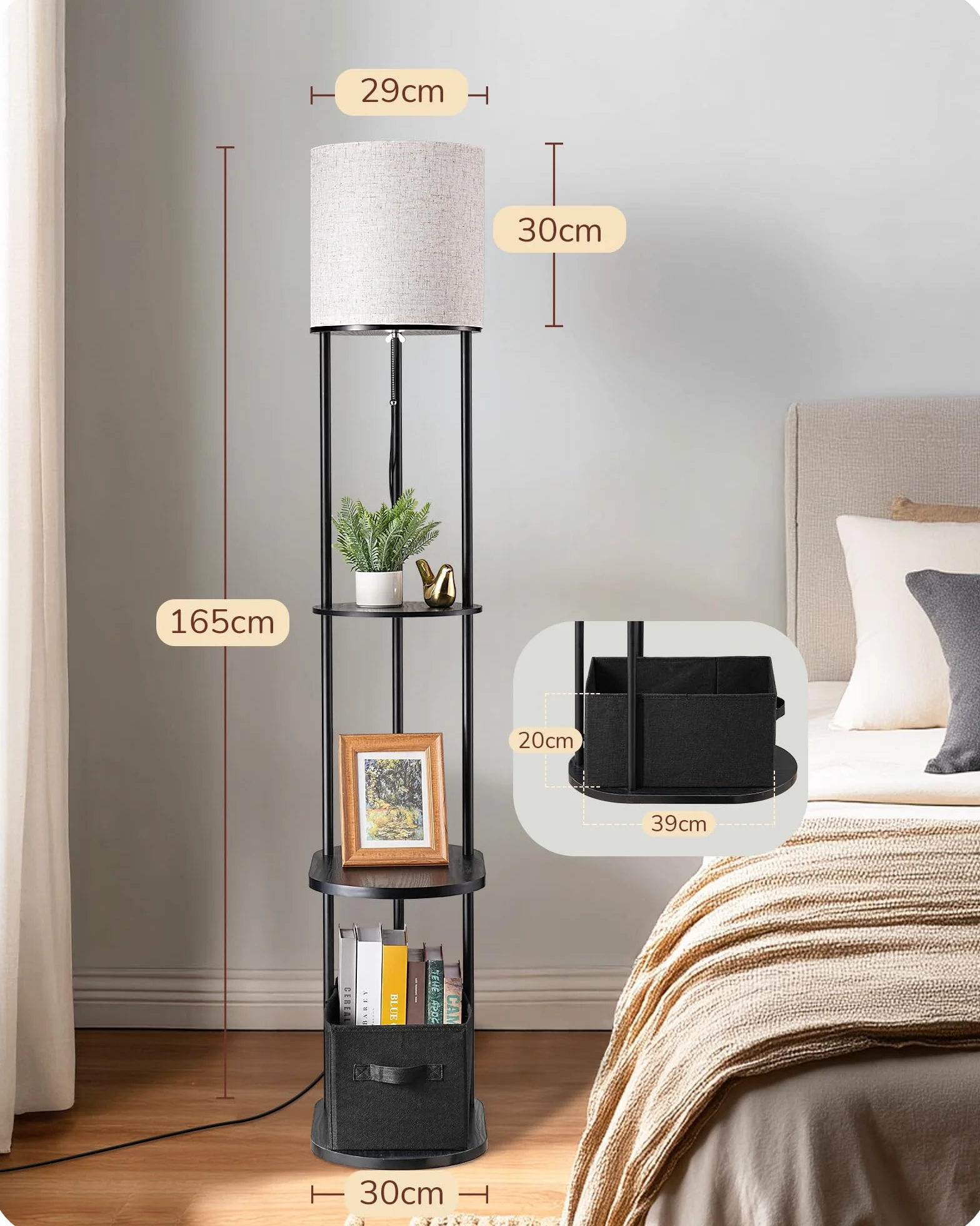 EDISHINE Lampa stojąca do salonu DHLFL06F