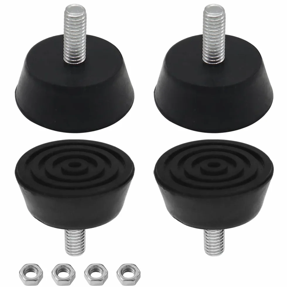 4 sztuki gumowe stopki M6 x 16 mm, śrubowane, średnica podstawy 32 mm, gumowe nóżki meblowe do mebli, urządzeń i małych sprzętów