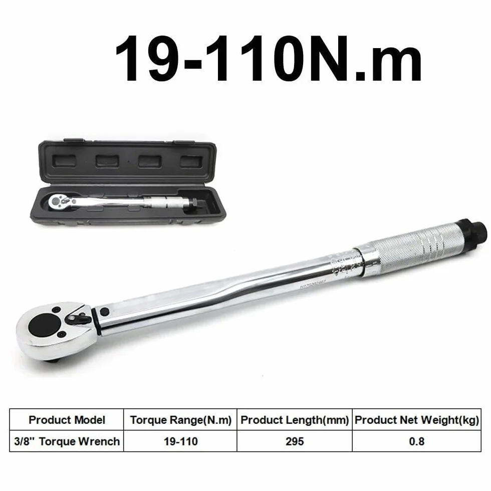 Telescopic Ratchet Klucz dynamometryczny 3/8 1/2 cala 19-210 N.m Kwadratowy klucz naprawczy z grzechotką Kluczowe narzędzia ręczne mały klucz dynamometryczny(19-110 N.m)