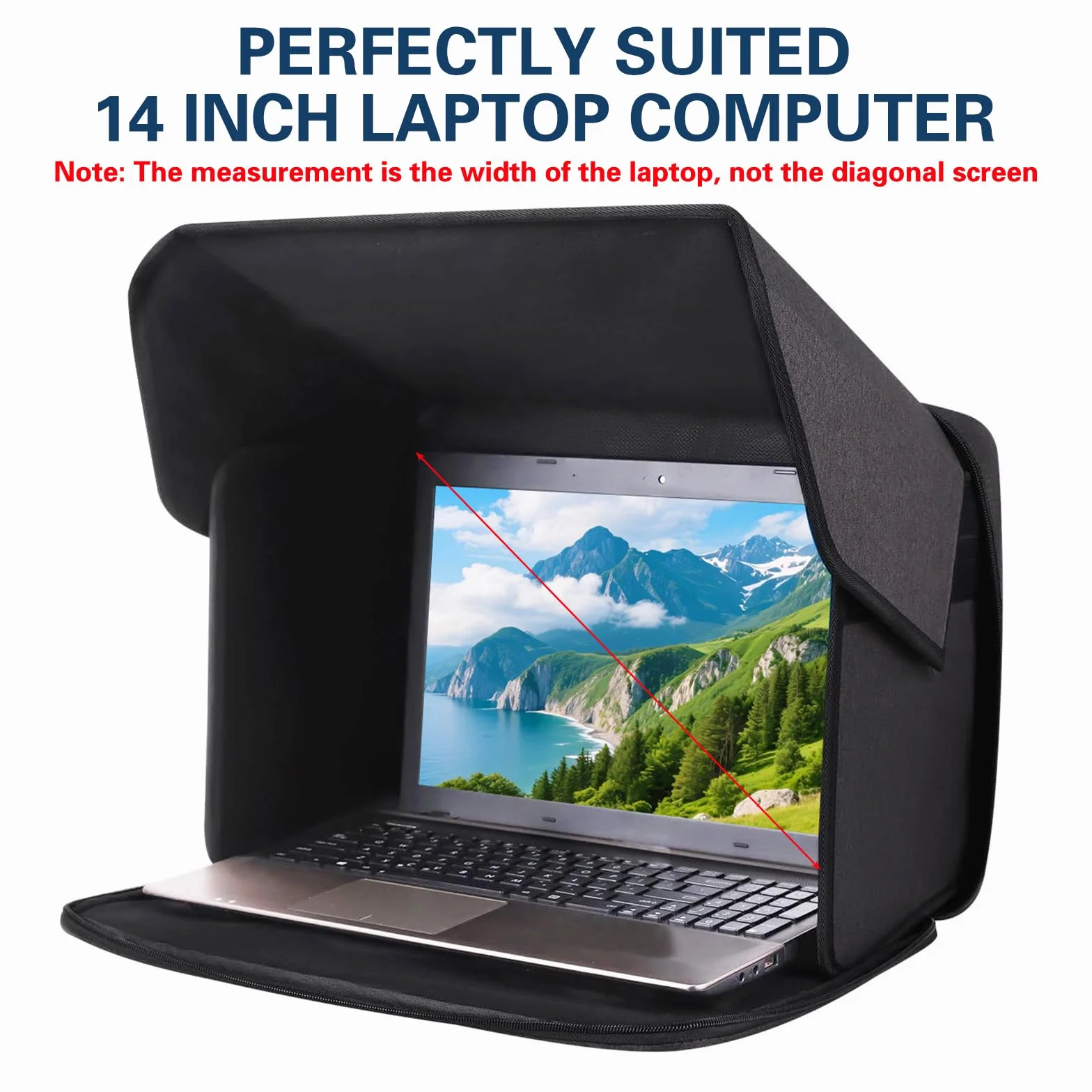 Składana wodoszczelna osłona na laptopa 14" 2 w 1, torba przenośna do pracy i biura