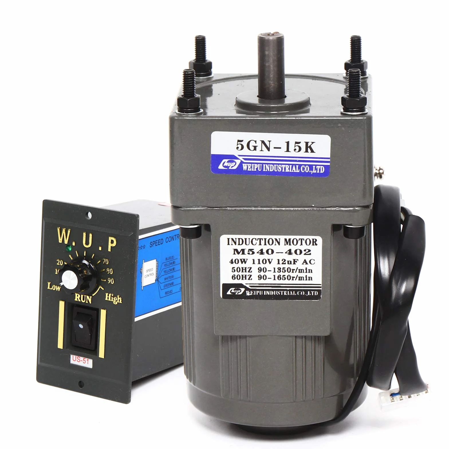 Regulowany silnik z zębatym, bezstopniowa regulacja, silnik jednofazowy z regulatorem prędkości silnika z zębatym 40W 220V