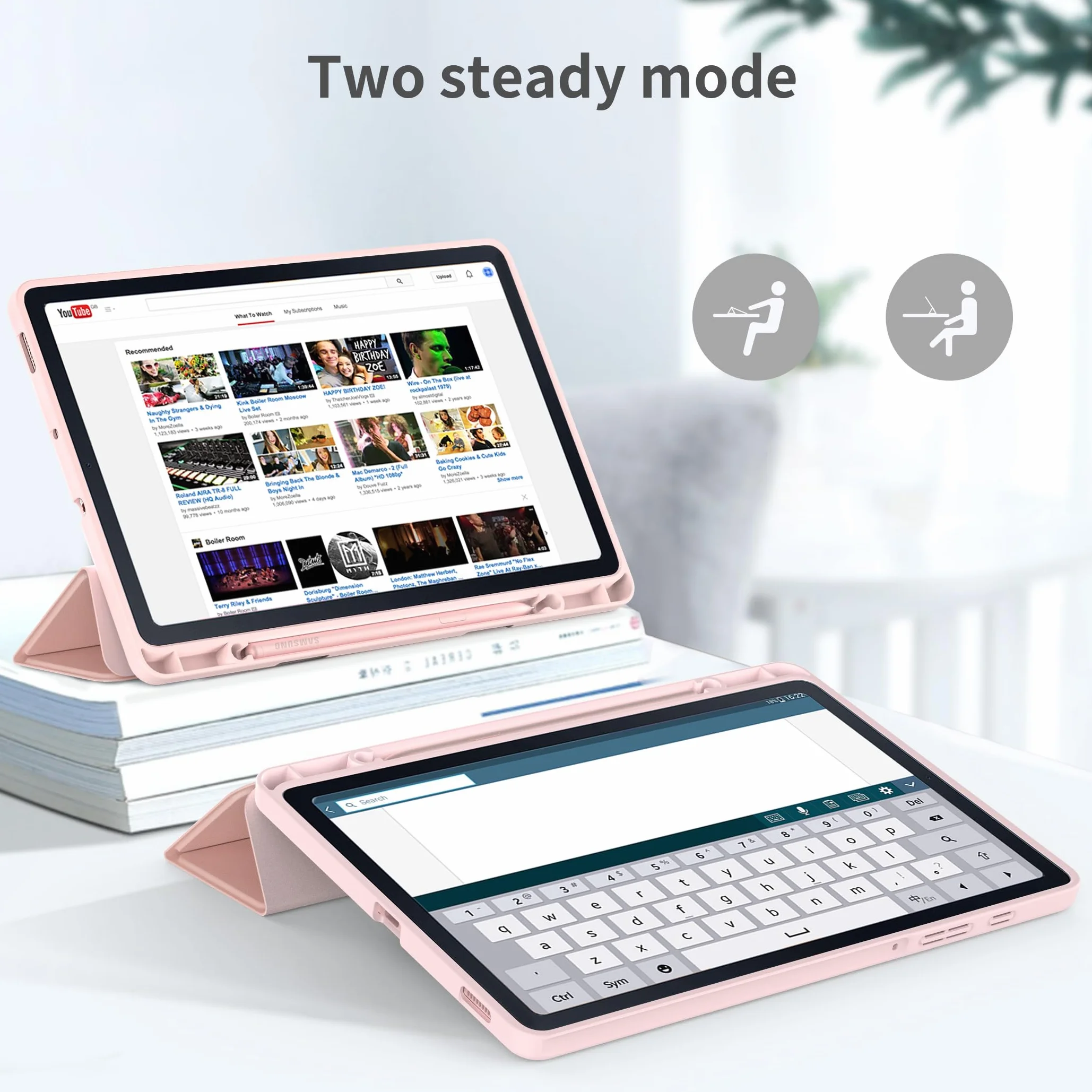 EasyAcc Etui do Samsung Galaxy Tab S6 Lite 10,4 cala z folią ochronną i uchwytem S Pen różowe złoto