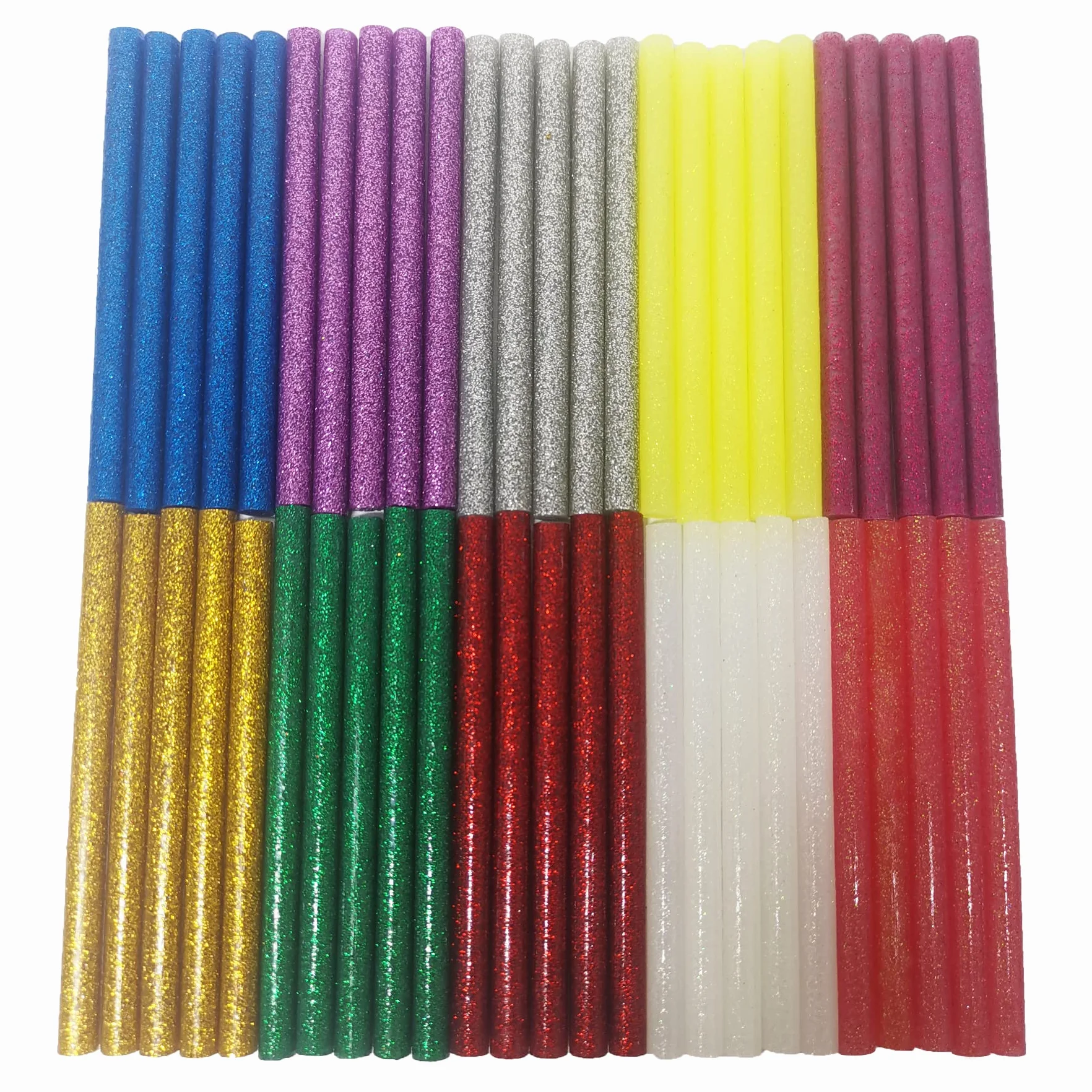 Pałeczki klejowe, do klejenia na gorąco, 100 x 7 mm, wielokolorowe, do pistoletu do klejenia na gorąco, opakowanie: 50 sztuk