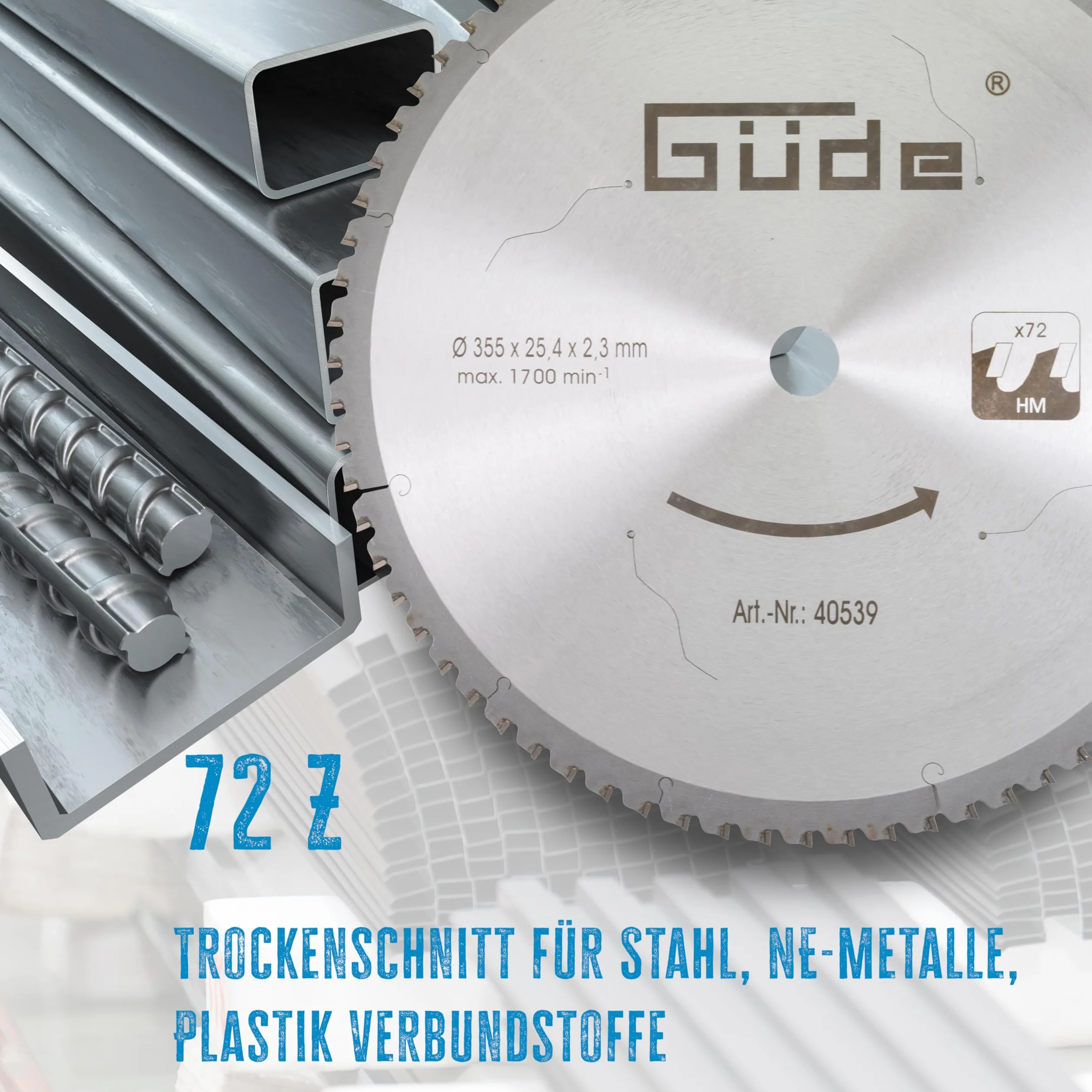 Güde Metalowa tarcza do piły tarczowej 350 x 2,6 x 25,4 mm – pasuje do GMK 350 T