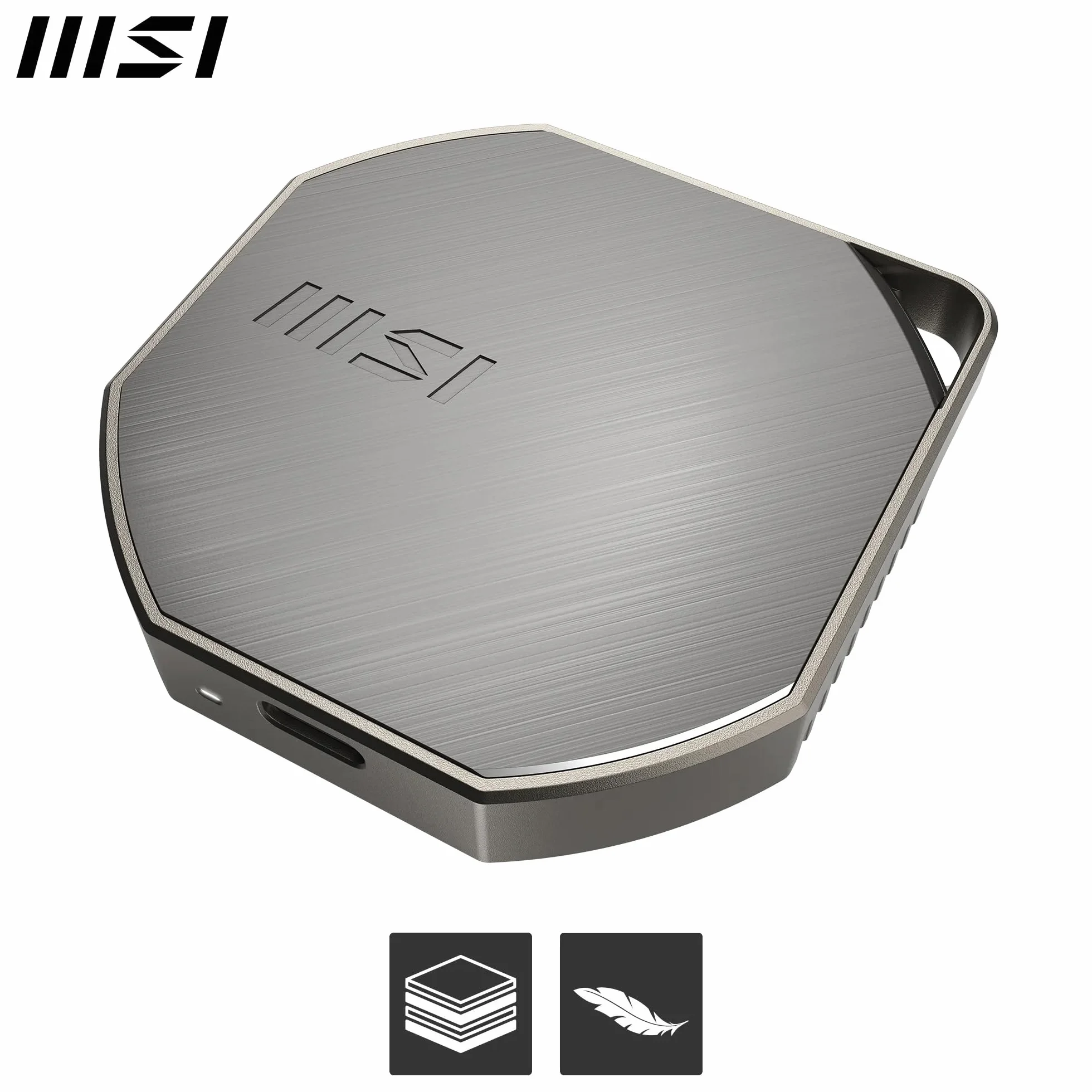 MSI DATAMAG 40Gbps 1TB - Magnetyczny zewnętrzny dysk SSD USB Type-C do PC/Mac/iPhone/Android/konsoli, pojemność 1TB, odczyt 4000 MB/s i zapisu 3500 MB/s - 5 lat (600 TBW)