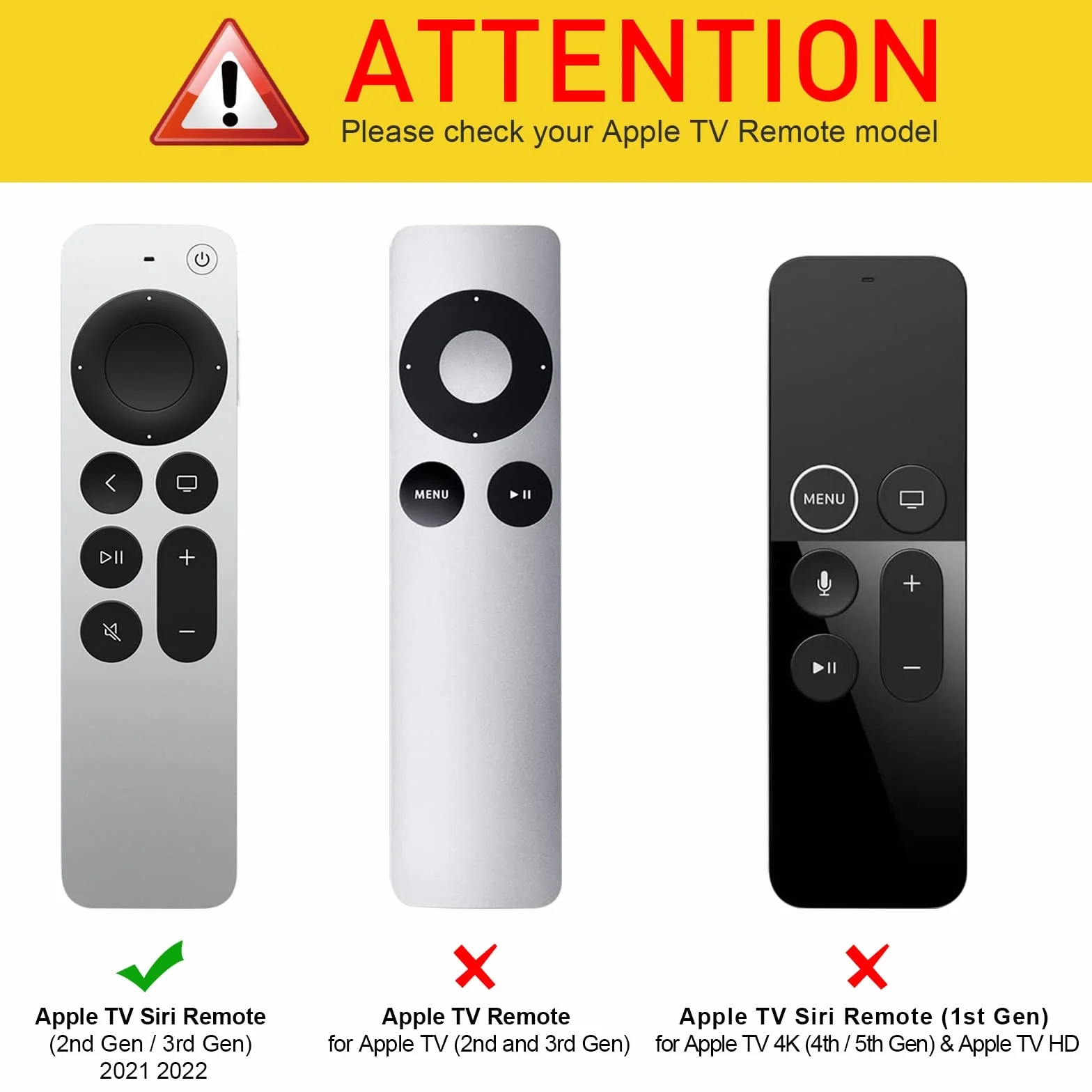 Fintie Etui ochronne do Apple TV Siri Remote 2021, 2022, miękkie, TPU, lekkie, antypoślizgowe, odporne na wstrząsy etui do Apple TV 4K / HD Siri (2. generacji/3. generacji), czarne