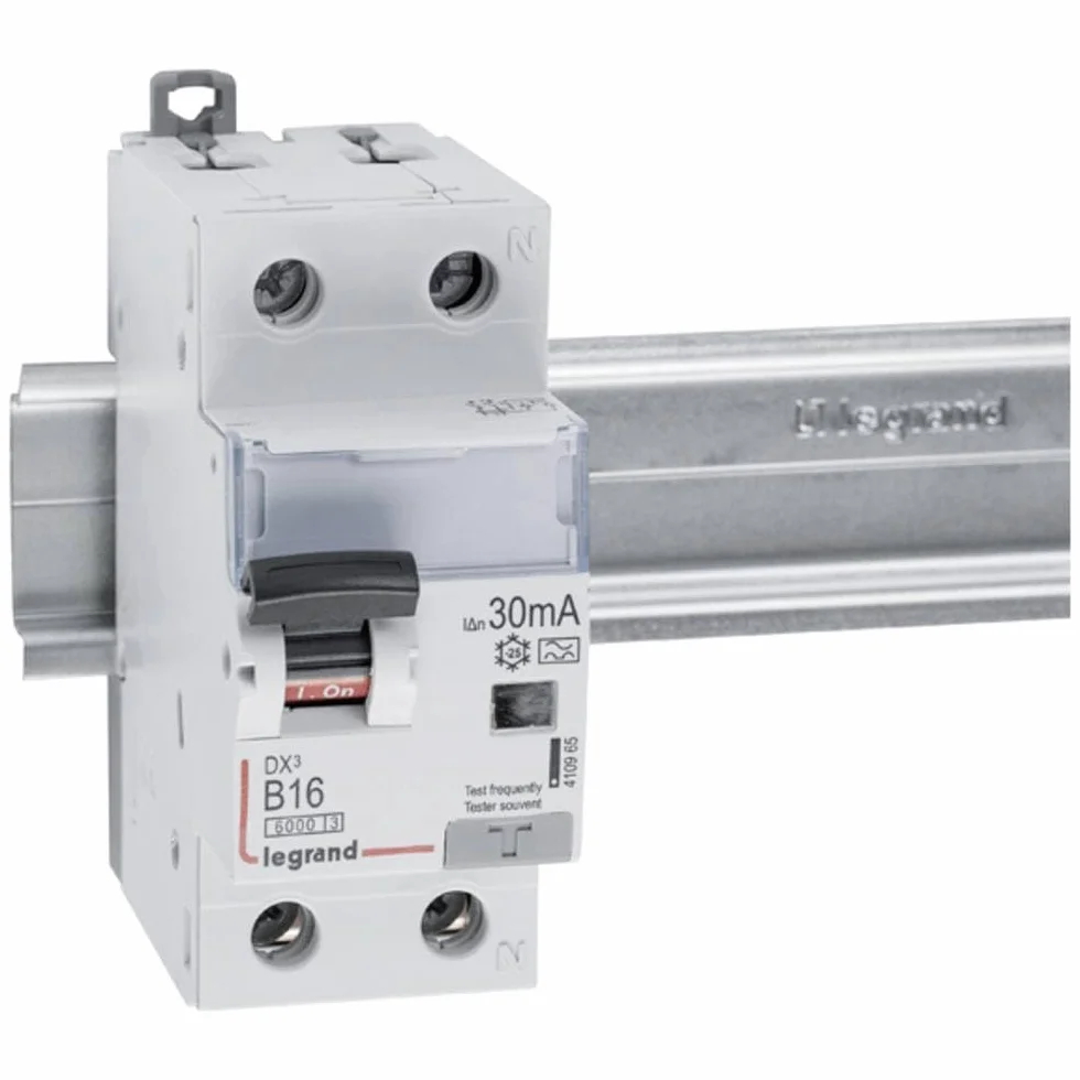 LEGRAND, DX3 przełącznik FI/LS charakterystyka B, 16A, 1P+N, 6 kA, 30 mA, typ A, 230 V AC, 2 jednostki podziału, 410965