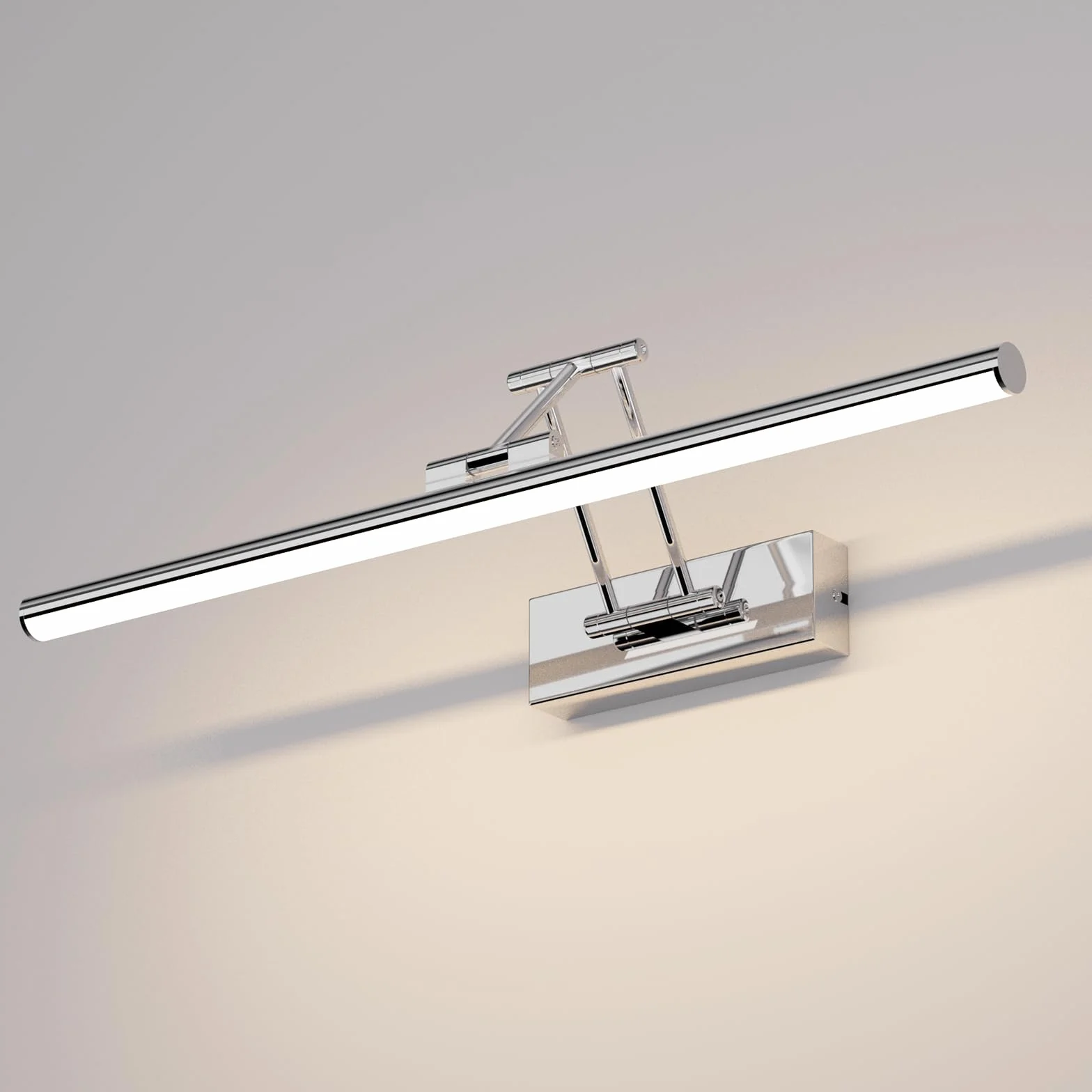 Klighten Lampa lustrzana LED łazienkowa 50 cm, obrotowe lampy lustrzane do łazienki IP44, oświetlenie lustra łazienkowego 16 W 1200 lm, oświetlenie lustra łazienkowego LED