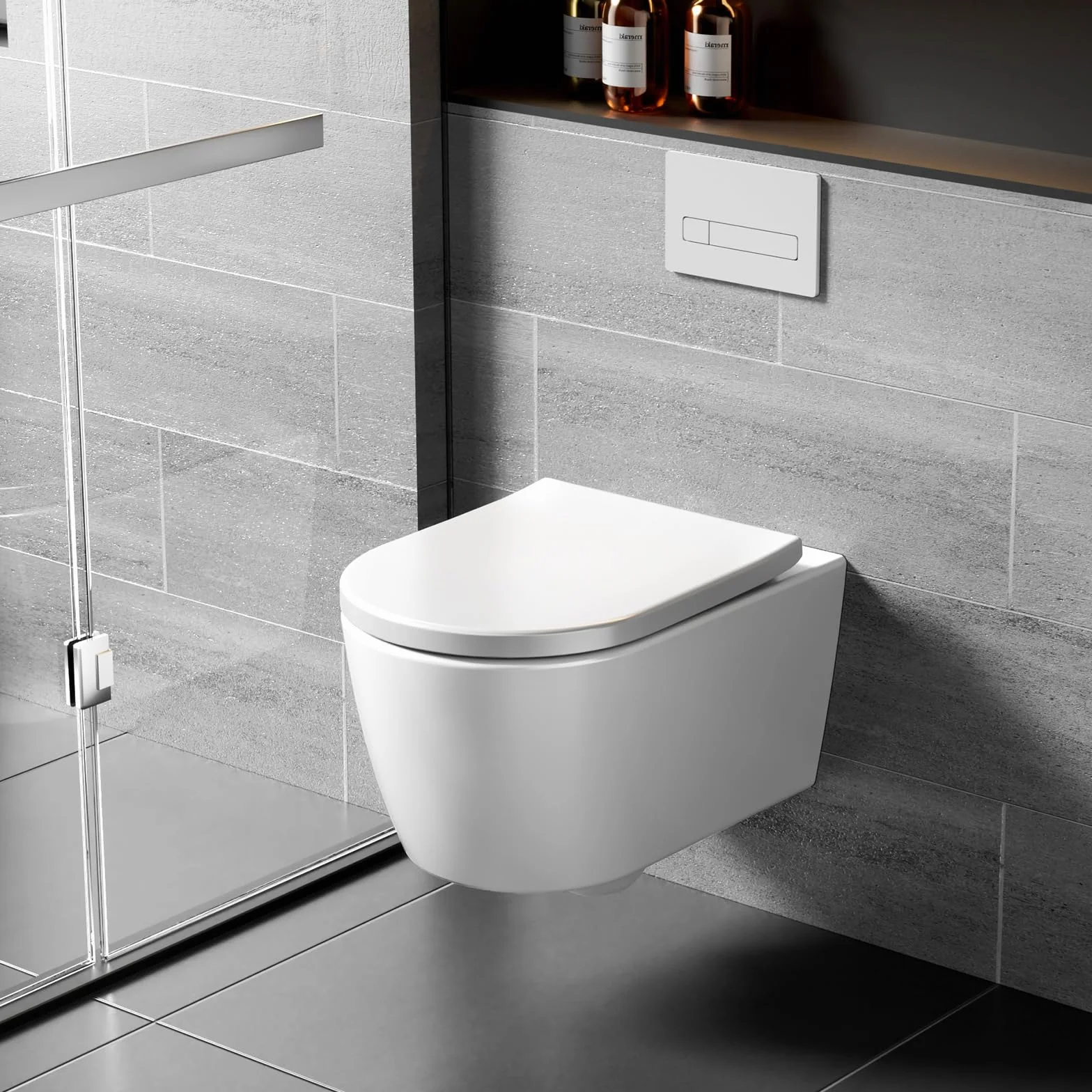Rainsworth Superspin WC wisząca bez krawędzi, deska sedesowa 360°, wolnoopadająca, biała, długość 53 cm