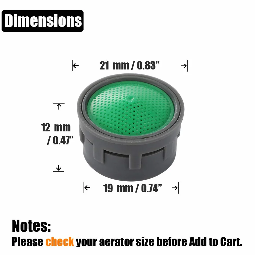 JQK Faucet Areator, 4.75 GPM Insert Faucet Aerators Replacement Parts Bathroom 10 Pack, FAG-P10