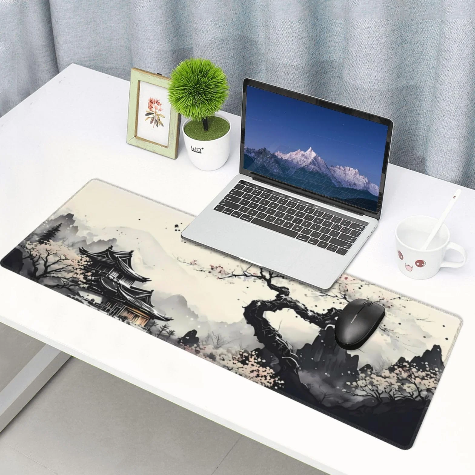 Podkładka pod mysz do gier 900 x 400 mm XXL, zmywalna, antypoślizgowa, szara wiśnia