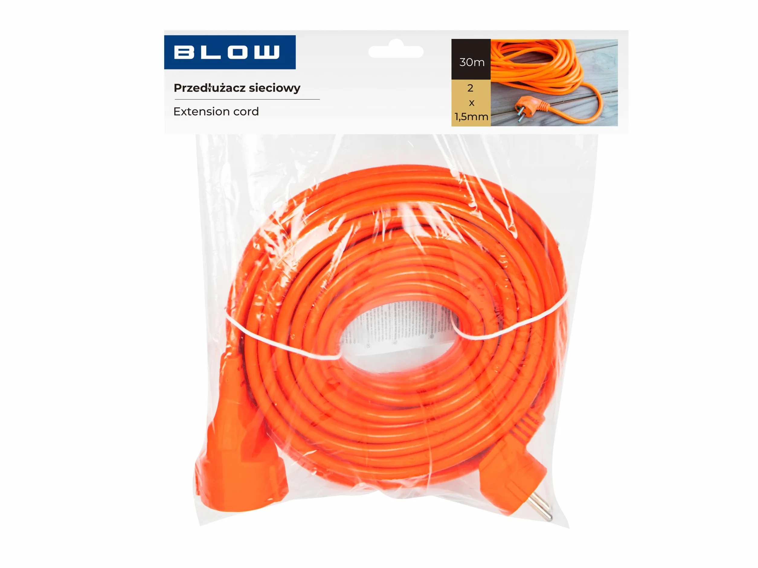 Przedłużacz ogrodowy 2x1,5mm 30m