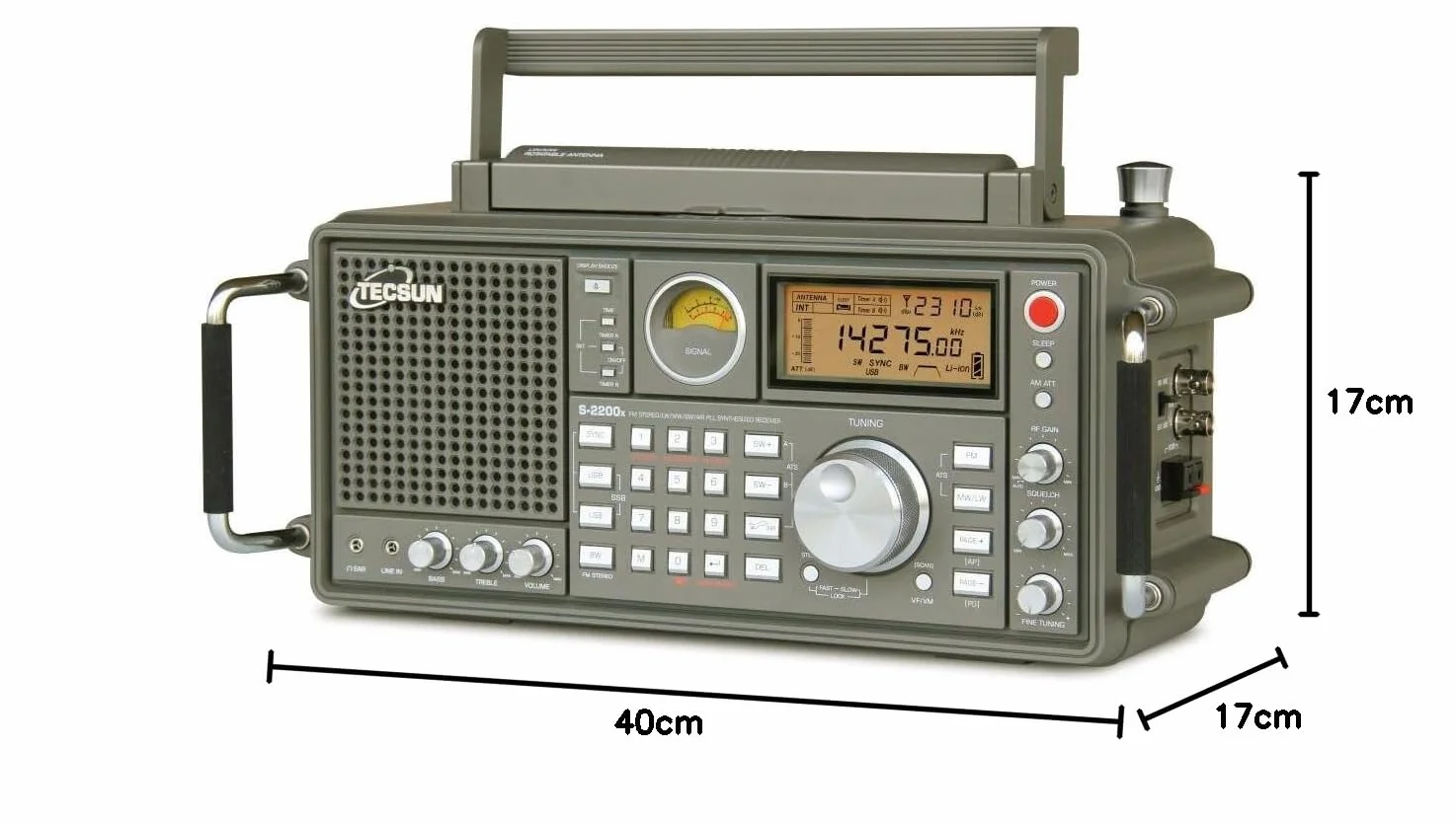 Tecsun S-2200-X, potrójna konwersja, DSP, odbiór multimodowy, wyświetlacz LCD