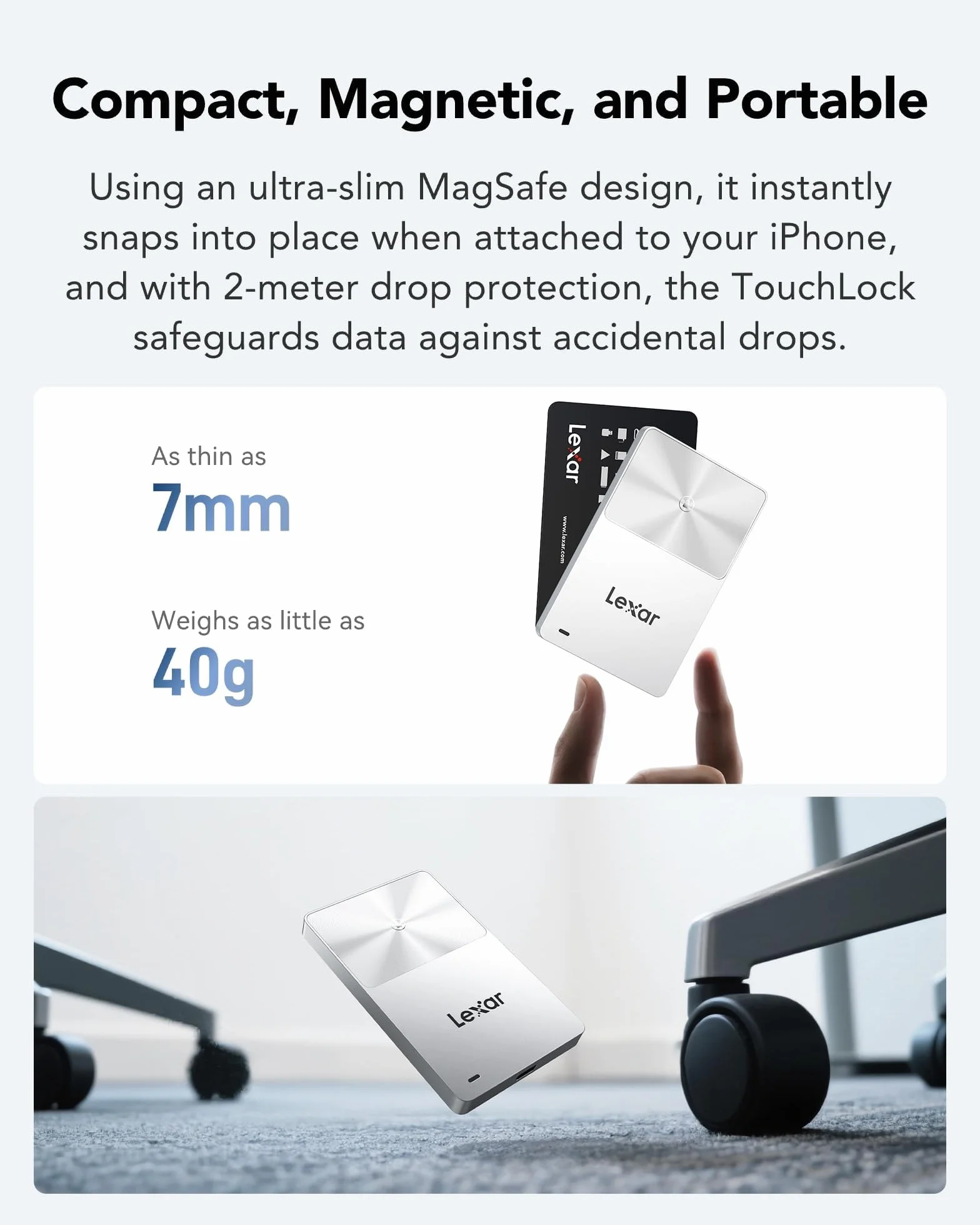 Lexar TouchLock Przenośny dysk SSD 1TB NFC USB 3.2 Gen2 zewnętrzny