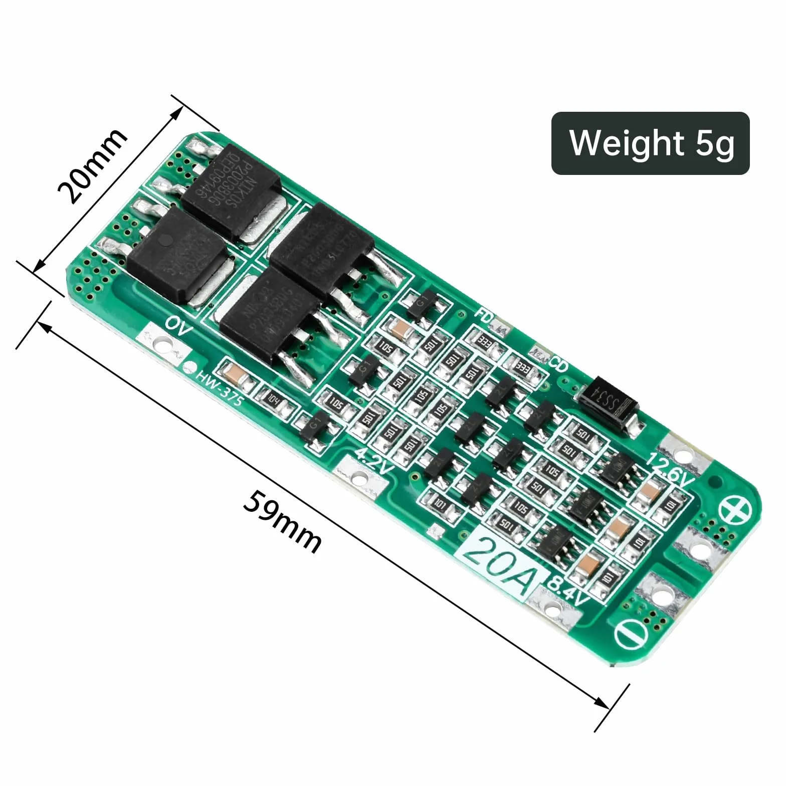 Aideepen ładowarka do akumulatorów litowych 3S 20A BMS 12,6V ochrona przed przeciążeniem