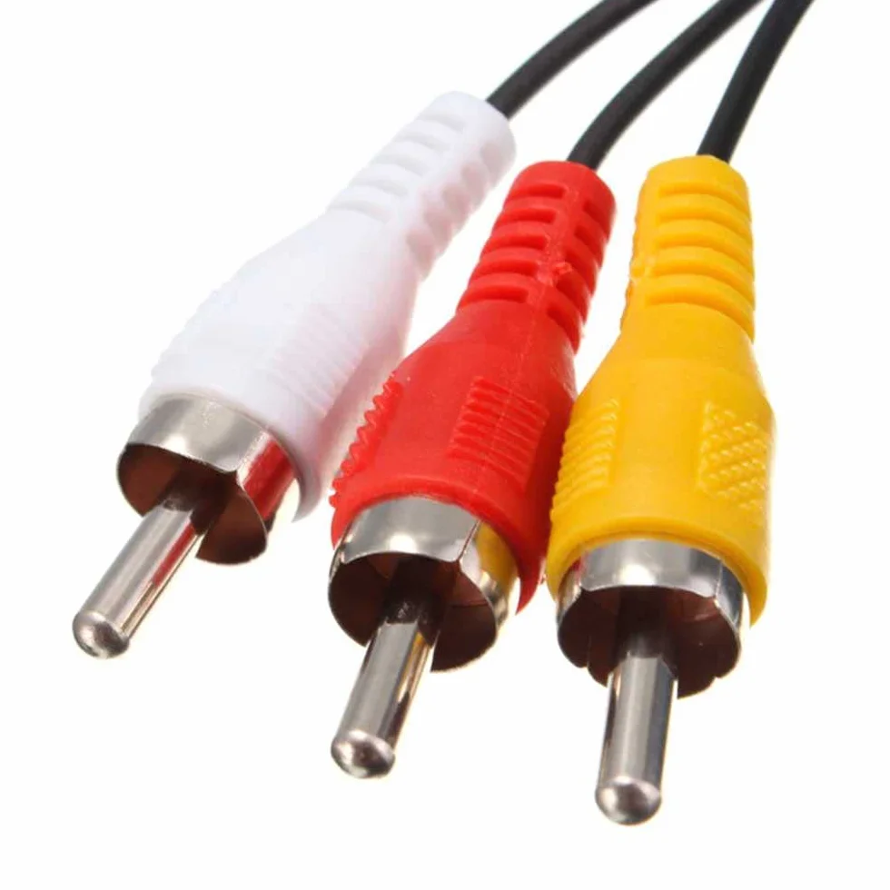Kabel zamienny AV TV audio video composite 3 RCA 1,8 m czarny do PS1 PSX PS2 PS3