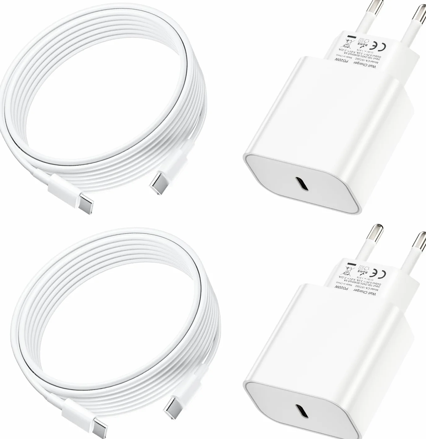 Szybka Ładowarka 20 W USB C z Kablem do iPhone 16/15/15 Pro/15 Pro Max/16 Plus, iPad Pro, iPad Air, iPad Mini