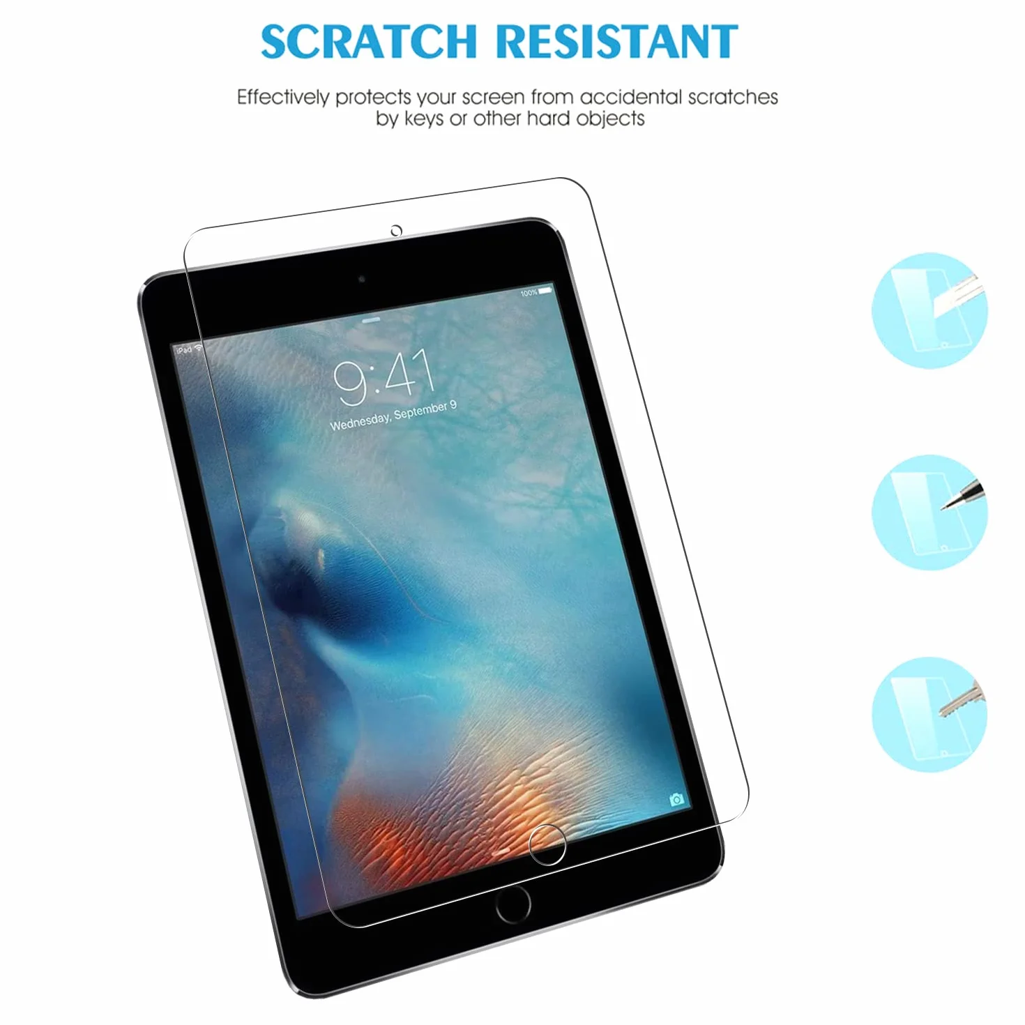 [2 sztuki] Folia ochronna do iPad mini 5. /4. generacji (iPad mini 5/4 7,9 cala, 2019/2015), pancerna ochrona szklana folia ochronna na wyświetlacz