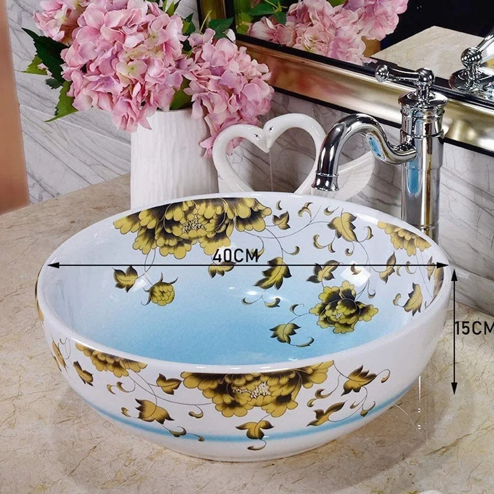 Szafka Pod Umywalkę Z Umywalką, Umywalka Nablatowa, 12-Calowa Okrągła Umywalka Nablatowa, Porcelanowe Umywalki Ceramiczne, Amerykańska Biała Umywalka Nablatowa