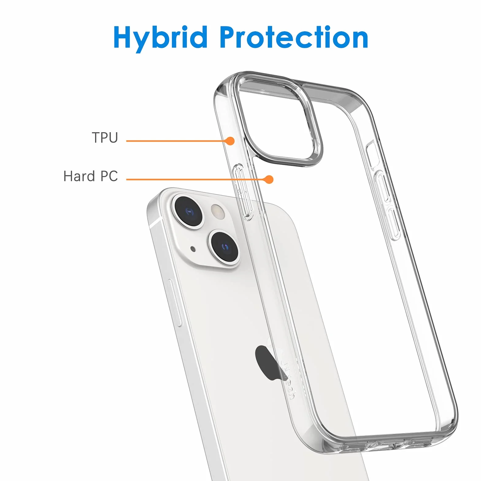 JETech Etui iPhone 13 6,1 Cala Przezroczyste Odporny na Wstrząsy Pokrowiec Ochronny