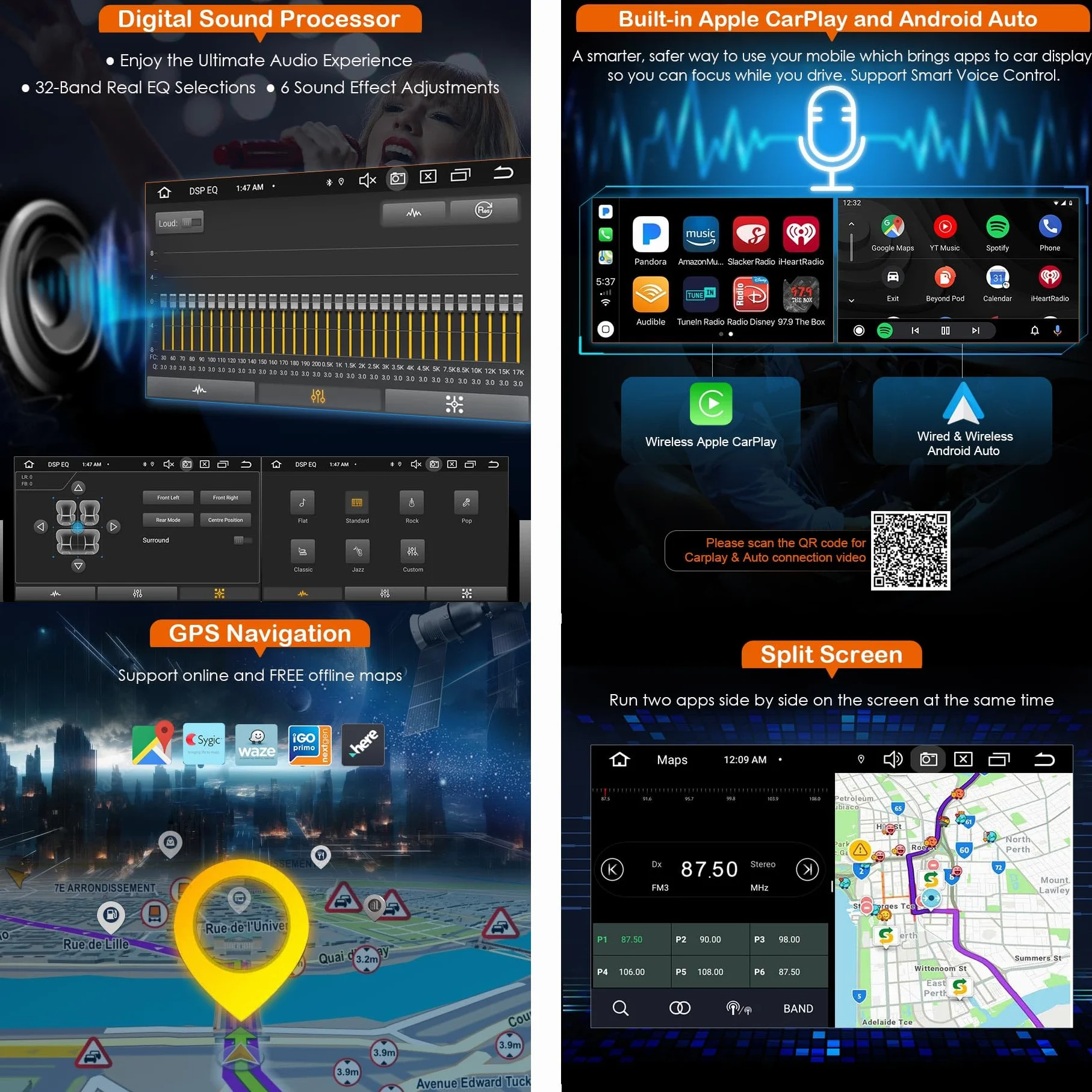 Erisin Android 14 radio samochodowe GPS nawigacja do BMW serii 3 E90 E91 E92 E93 8-Core CPU CarPlay Bluetooth ekran dotykowy