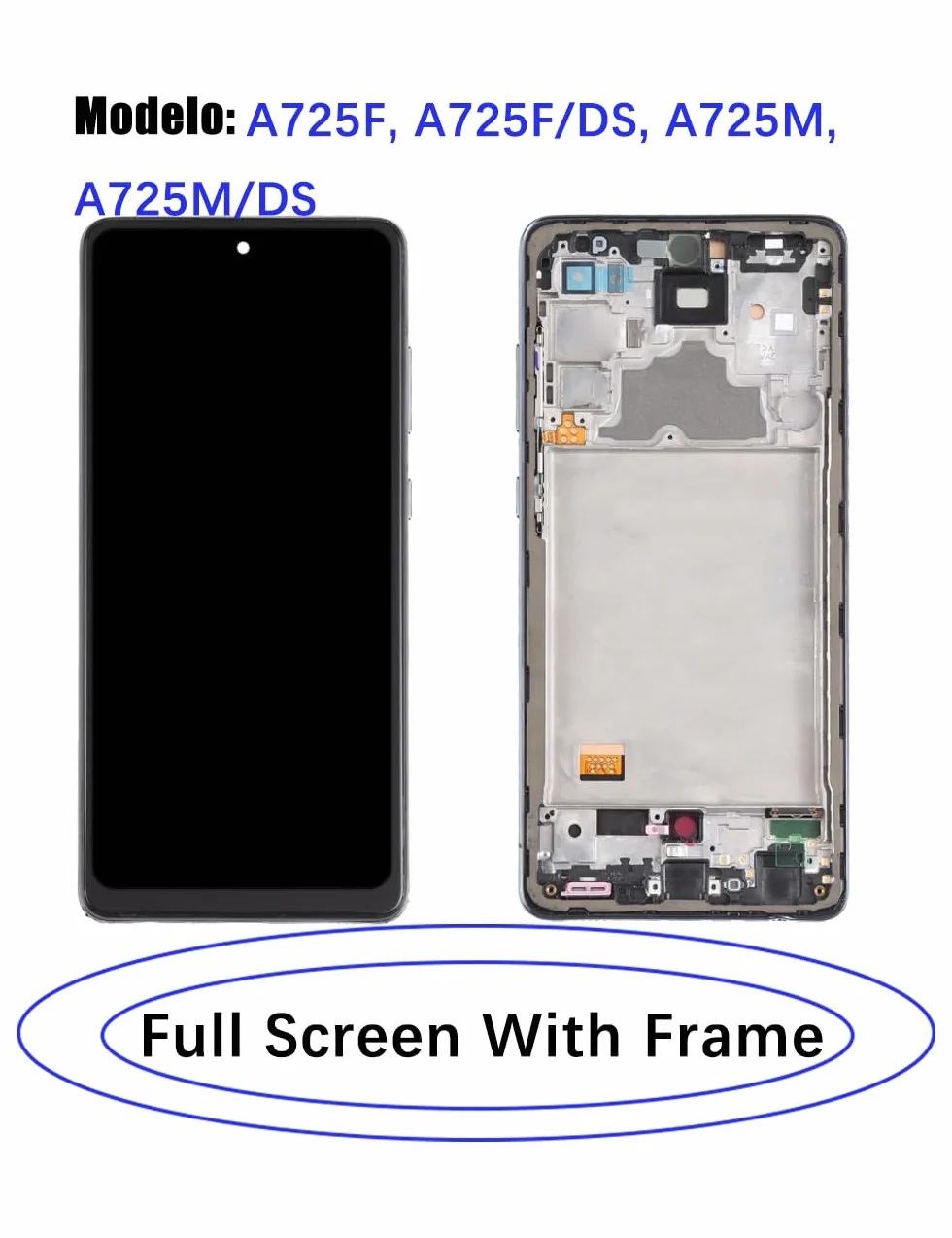 Wyświetlacz do Samsung Galaxy A72 4G LCD TFT A725F A725F/DS A725M ekran dotykowy digitizer zestaw naprawczy czarny z ramką