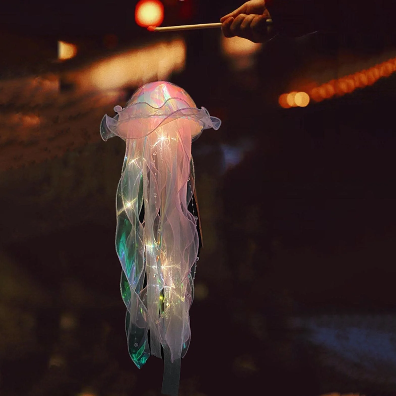 Świecąca lampa meduzy, lampa w kształcie meduzy, lampa LED meduza lampka nocna, wisząca kolorowa fantazyjna lampa meduzy, lampa wisząca i oceaniczna atmosfera dekoracyjna lampa do salonu ogrodu