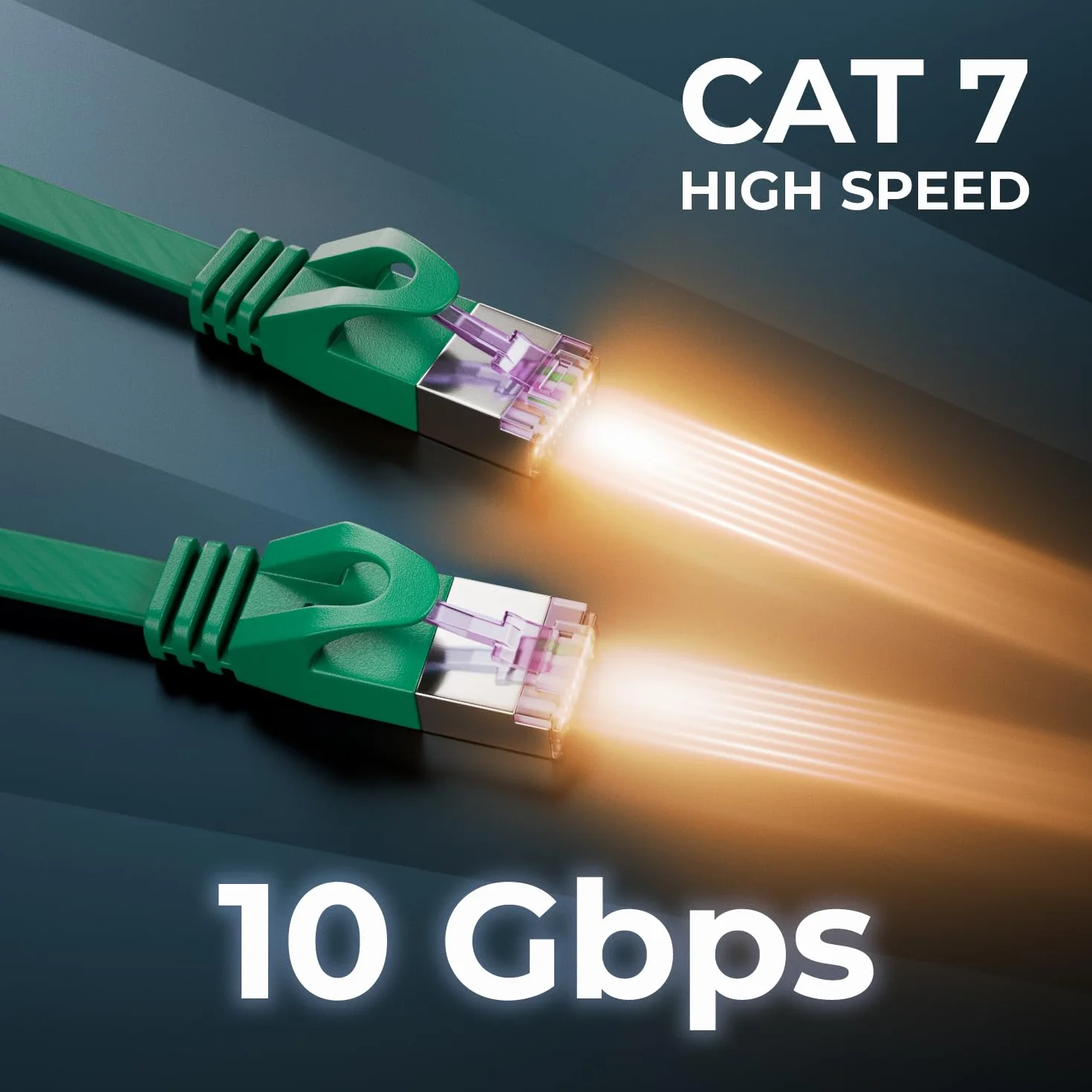 deleyCON 5x 0,5m Płaski CAT7 Kabel Sieciowy 10 Gbit/s Gigabit LAN RJ45 Ethernet Patchkabel