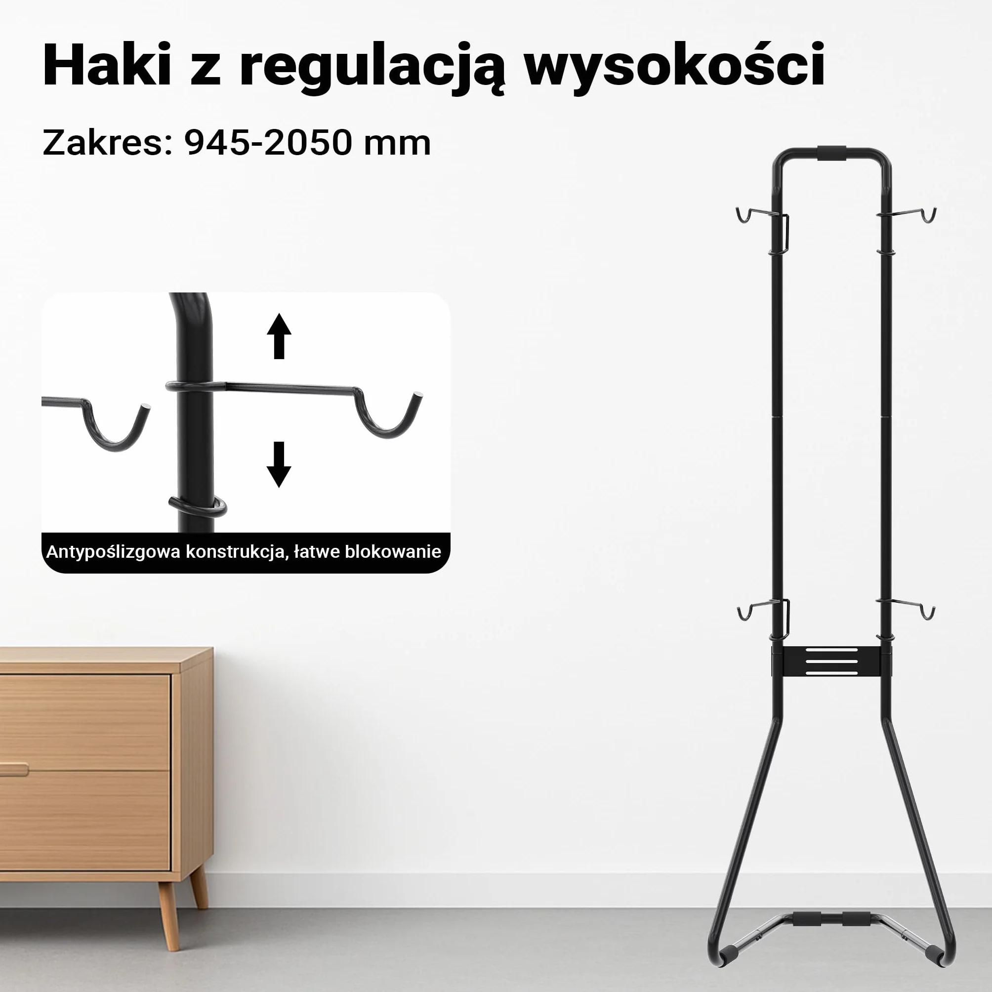 Wiltec Stojak na 2 rowery o udźwigu do 40 kg, wolnostojący uchwyt na rowery o wymiarach 665 x 558 x 2190 mm bez wiercenia w ścianie