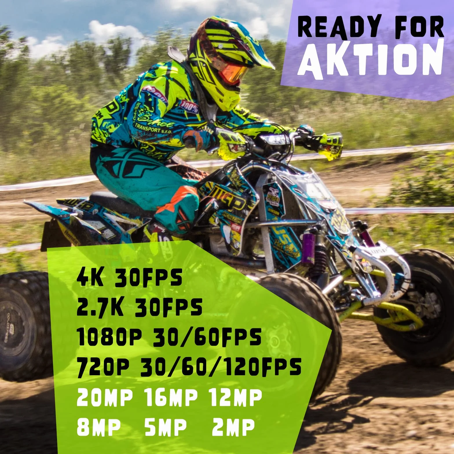 E-A-F Kamera sportowa 4K 30 kl./s Ultra HD wodoszczelna 40 m WiFi 170° pilot 2 akumulatory zestaw akcesoriów