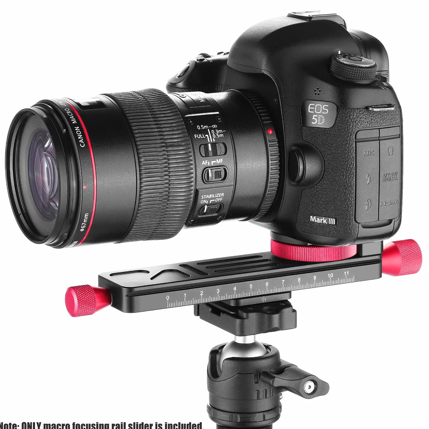 koolehaoda All Metal Wormdrive Macro Focusing Focus Rail Slider / Close-up Shooting Clamp Plate: Regulacja 115 mm z 1/4 cala łbem śruby do aparatów DSLR, statywu Ballhead, Arca / RRS Lever Clamp Compati (W-160)