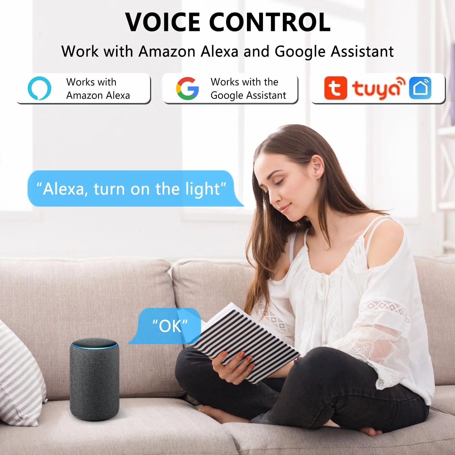 Przełącznik WiFi, przełącznik 16 A, inteligentny przełącznik WiFi przekaźnik, przełączniki światła Alexa, sterowanie głosem, wymagany kabel neutralny, zegar DIY