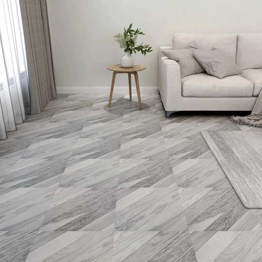 vidaXL Samoprzylepne panele podłogowe, 55 szt. PVC, 5,11m², szare pasy