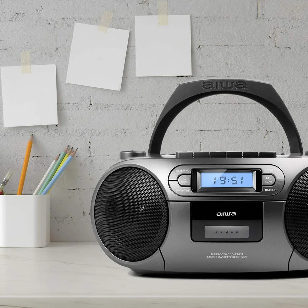BOOMBOX RADIOODTWARZACZ KASETOWY, CD, USB, BLUETOOTH - AIWA BBTC-550MG