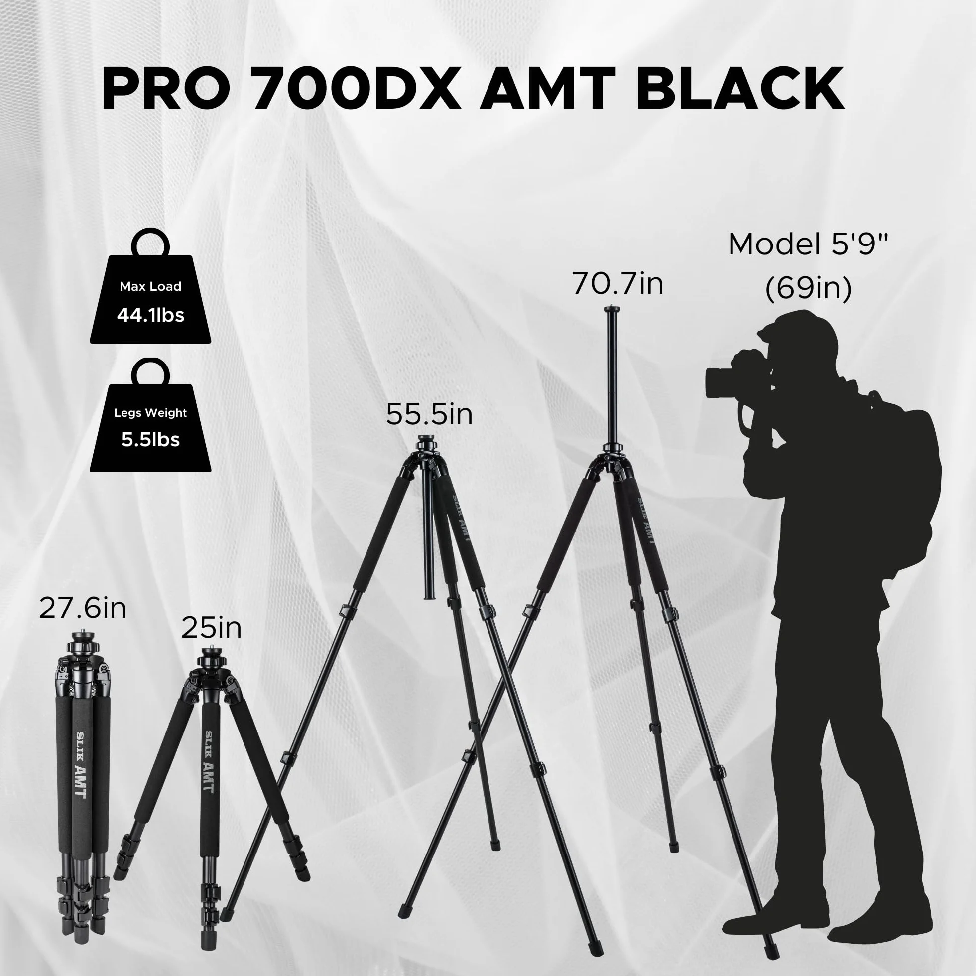 SLIK Nogi statywu Pro 700 DX czarne