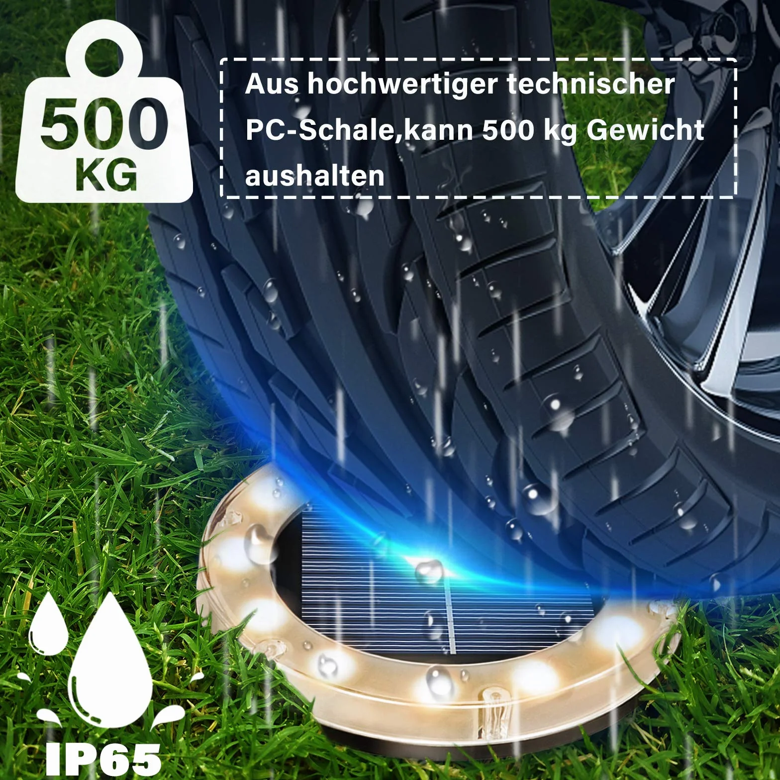 Solarna lampa podłogowa – 12 diod LED do użytku na zewnątrz, ciepła biel, lampa podłogowa lampa solarna do ogrodu, IP65, wodoszczelna lampa solarna LED, 4 sztuki, lampa zewnętrzna do podjazdu/trawnika/chodnika/patio