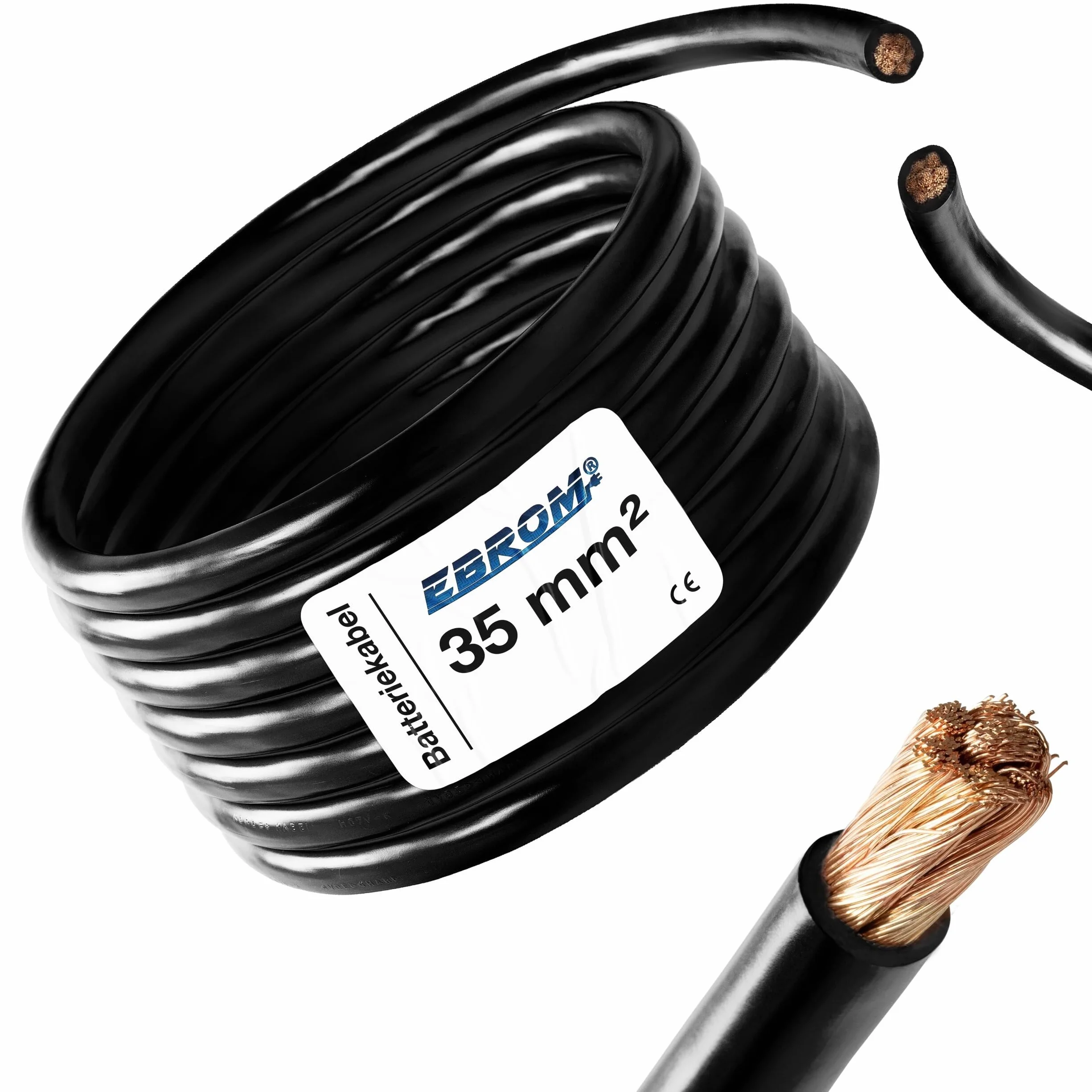 Kabel do akumulatora – czarny – H07V-K 6-10/16-25/35-50/70 lub 95 mm² – kabel akumulatora, 100% miedź OFC – towar sprzedawany na metry – 6mm2-10mm2-16mm2–25mm2–35mm2-50mm2-70mm2-95 mm2