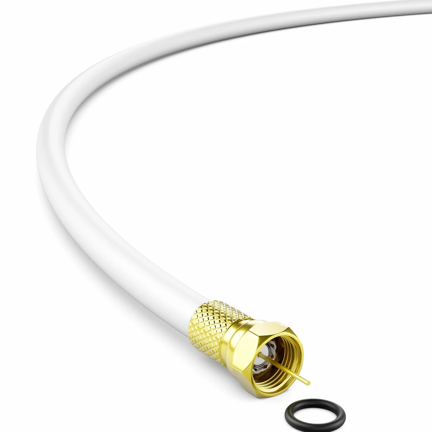 deleyCON kabel koncentryczny SAT 10m 130dB 4-żyłowy ekranowany DVB-S S2 DVB-T DVB-C żyła stal/miedź 4K HDTV