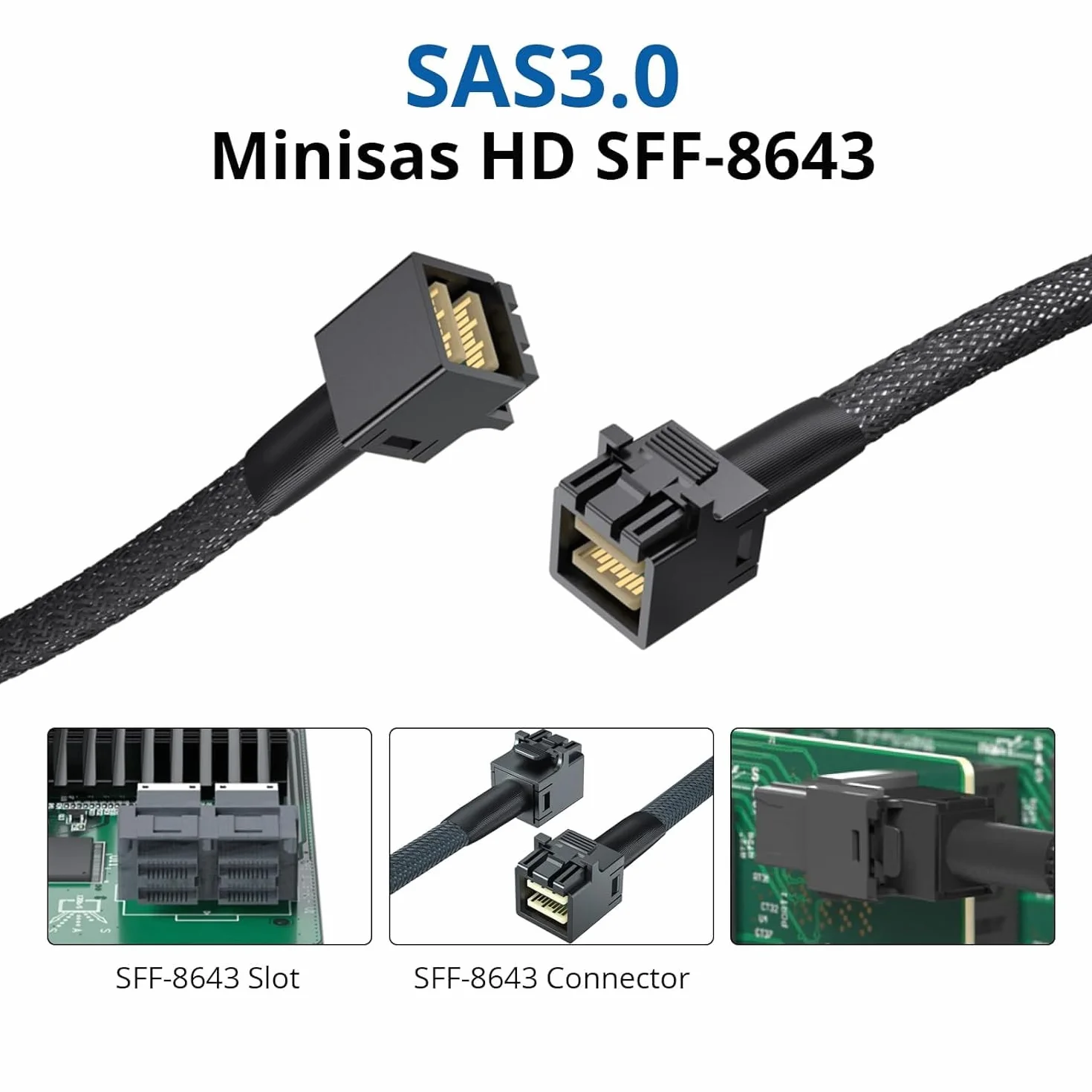 ipolex Kabel SFF-8643 do SFF-8643 Minisas HD 0,5 metra 2 opakowania