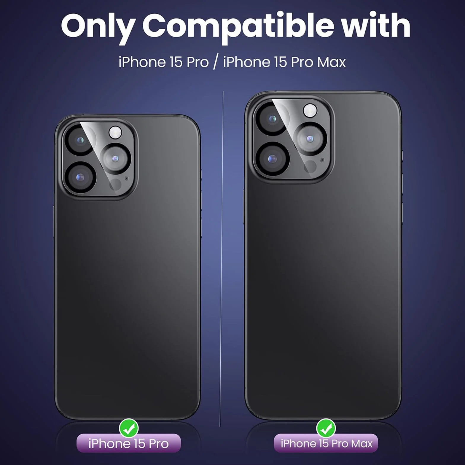 Szkło ochronne do aparatu iPhone 15 Pro / iPhone 15 Pro Max, 9H twardość, HD przezroczyste